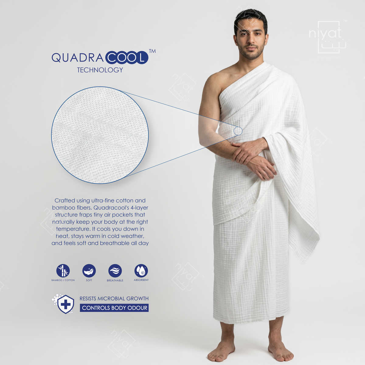 QuadraCool Bamboo Cotton Ihram